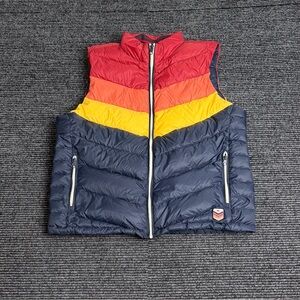 Marine Layer Vest Men XL Archive Portillo Down Puffer Sunset Colorblock